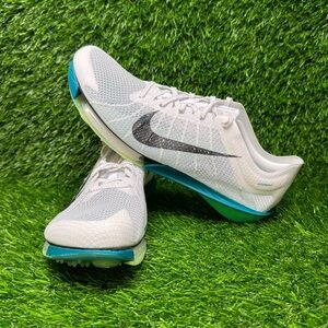Size 10 - Mens Nike Air Zoom Victory Track Shoes White Green - FD8411-100